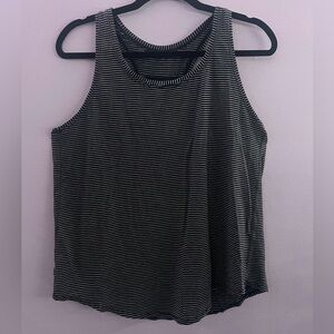 lululemon athletica Black and White Striped Racerback Tank
